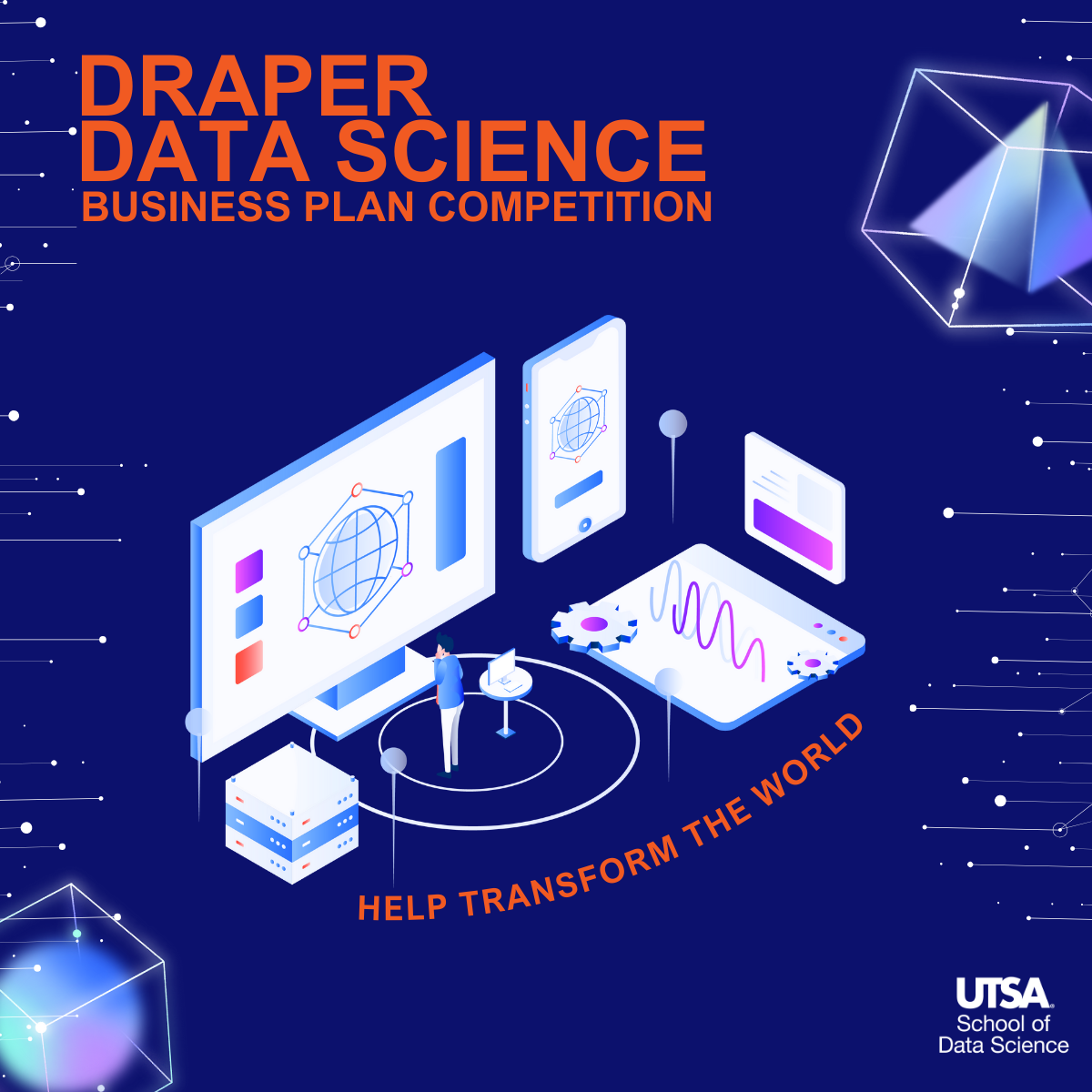 Draper Competition graphic with computers